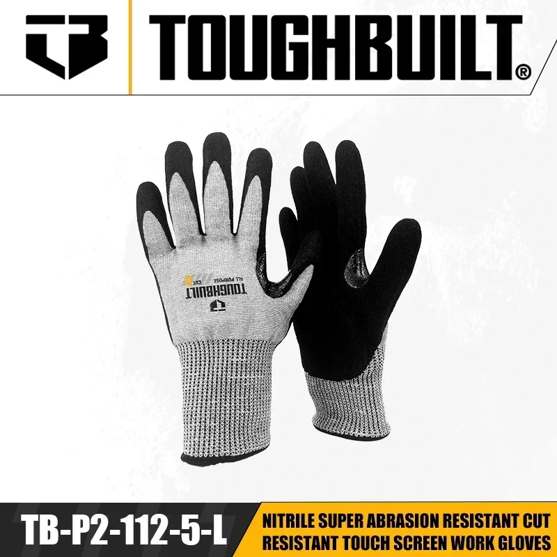 Nitrile Mechanic Glove - TOUGHBUILT TB-P2-112-5-L/S/M ถุงมือทำงานกันบาด ทนทานต่อการขีดข่วน หน้าจอสัมผัสได้ ป้องกันมือ