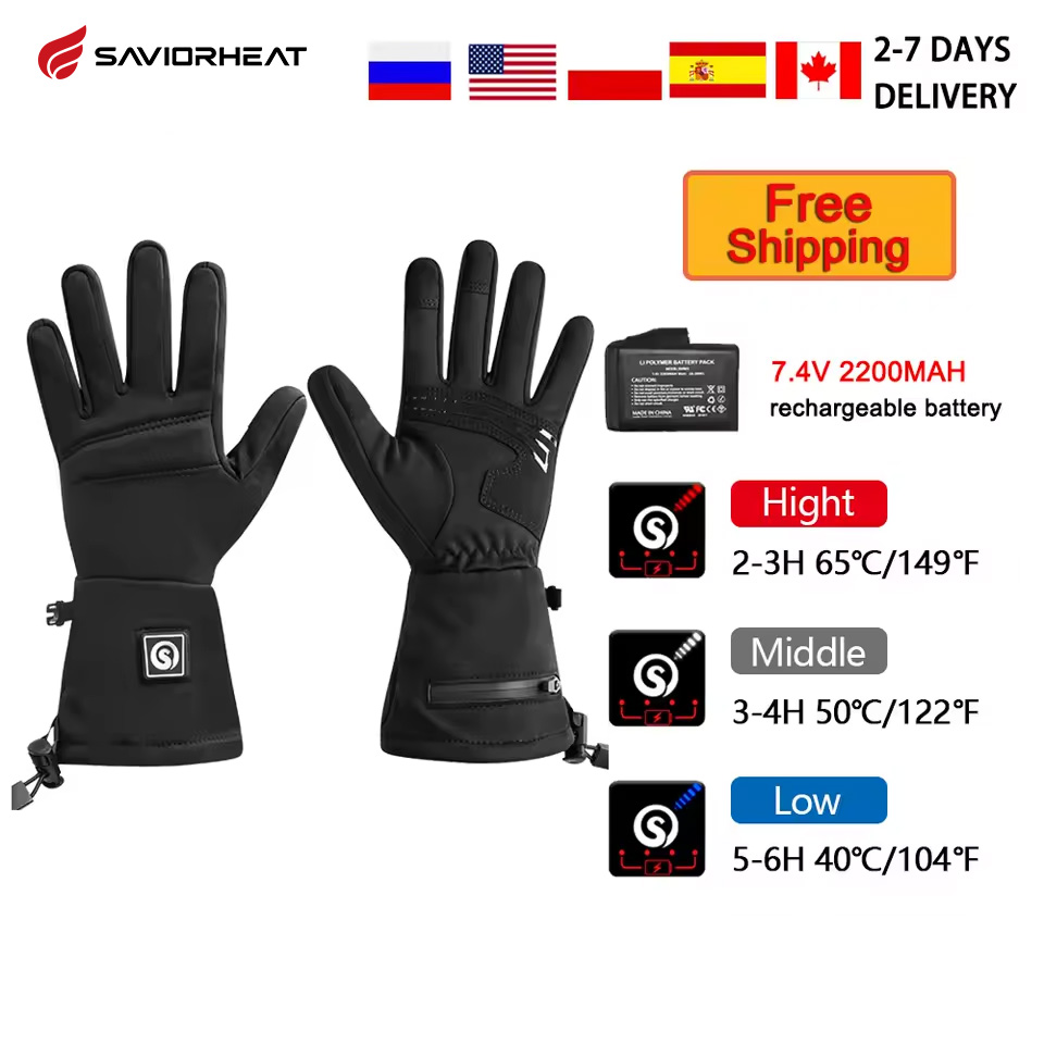 Motorcycle Glove Knuckle - กวางหิมะ S18 ฤดูหนาวถุงมืออุ่นถุงมือไฟฟ้ารถจักรยานยนต์Windproofแบตเตอรี่หน้าจอสัมผัสเล่นสกีLight Warm Cover The