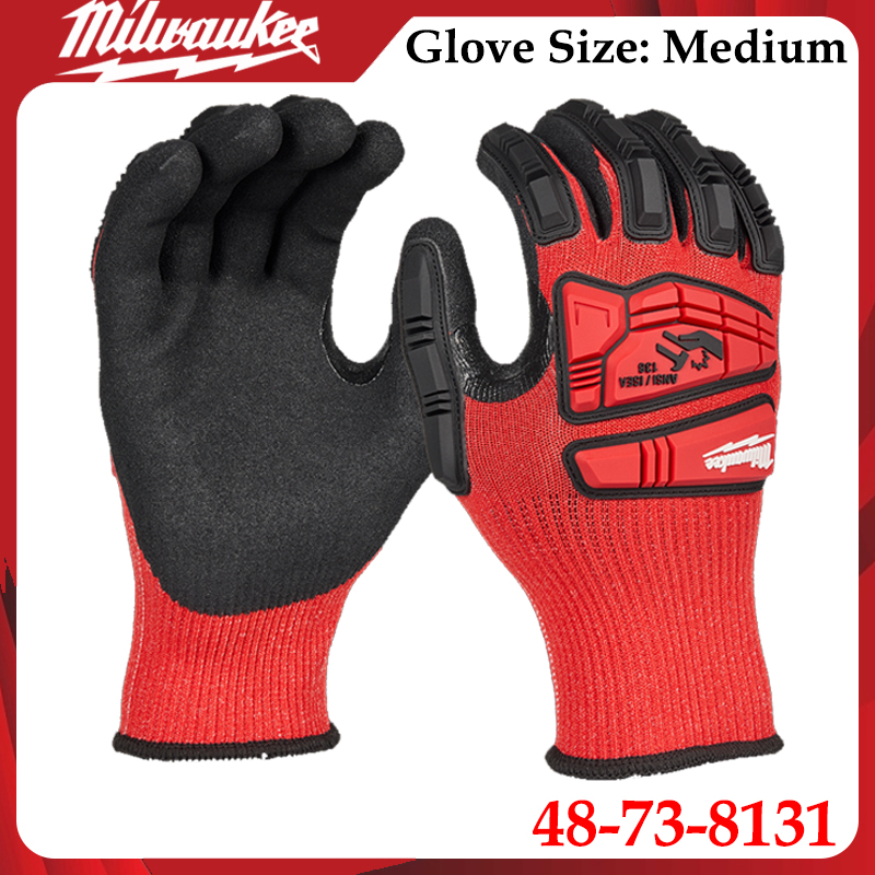 Work Glove Impact - ถุงมือทำงาน Milwaukee 48-73-8131 ทนแรงกระแทกปานกลาง เคลือบไนไตรล์ ป้องกันข้อนิ้ว
