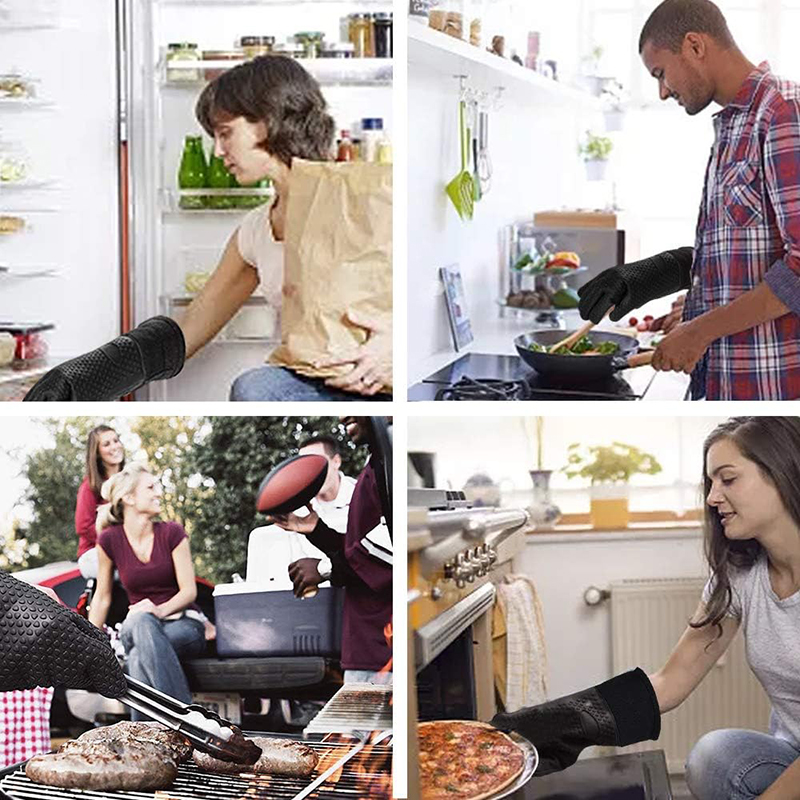 ถุงมือเตาอบซิลิโคนทนความร้อนยา - Oven Mitt Silicone บทวิจารณ์และราคา