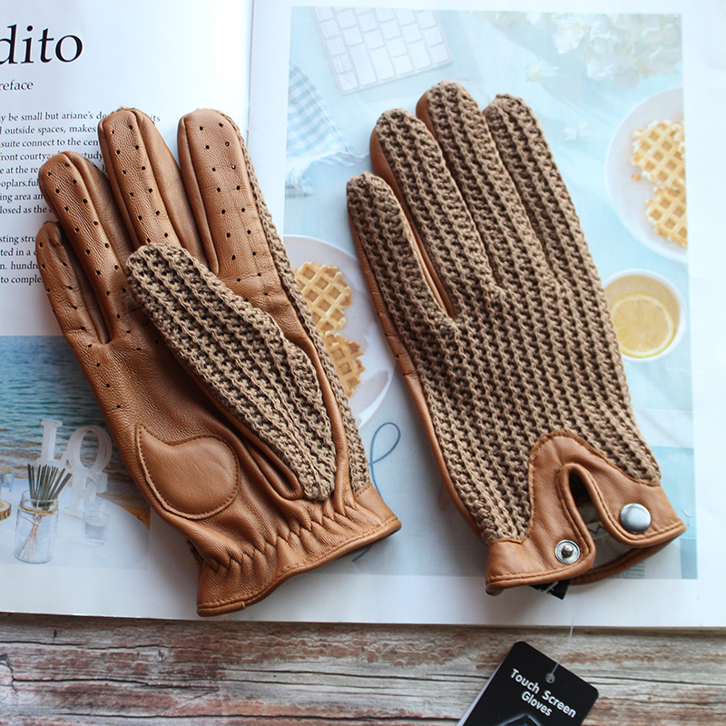 ถุงมือขับรถหนังแท้คุณภาพสูงสำห - Leather Driving Glove บทวิจารณ์และราคา