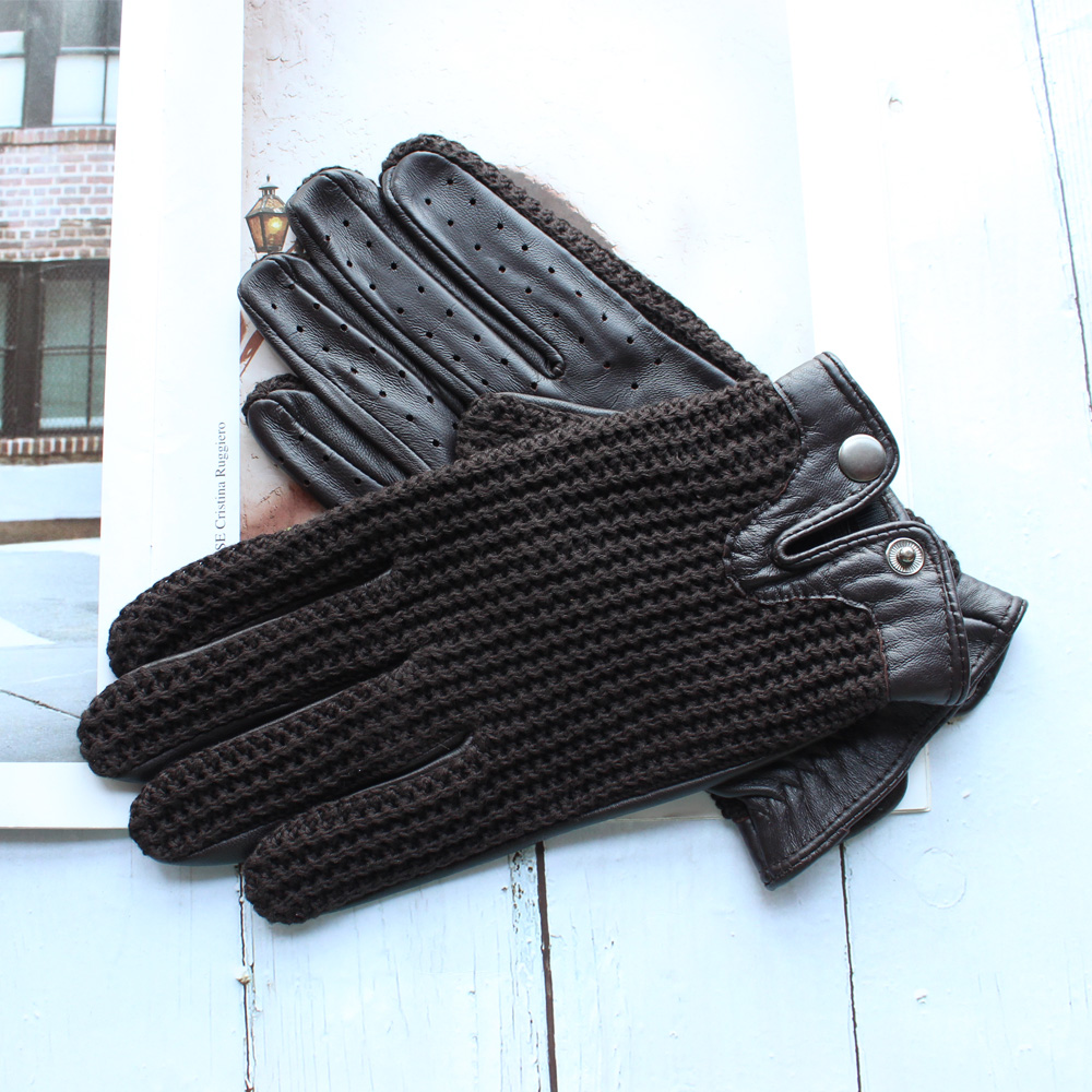 ถุงมือขับรถหนังแท้คุณภาพสูงสำห - Leather Driving Glove บทวิจารณ์และราคา