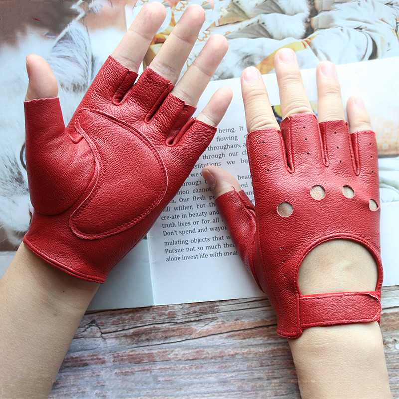 ใหม่ผู้หญิง Sheepskin Half Fin - Leather Driving Glove บทวิจารณ์และราคา