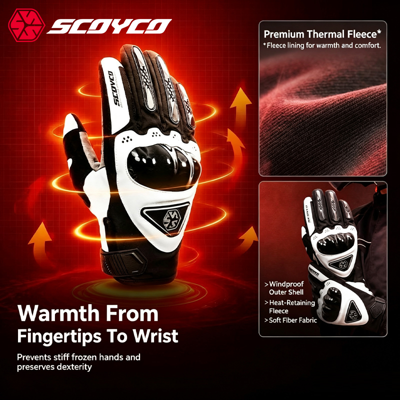 ถุงมือมอเตอร์ไซค์ฤดูหนาว Scoyc - Work Glove Impact บทวิจารณ์และราคา
