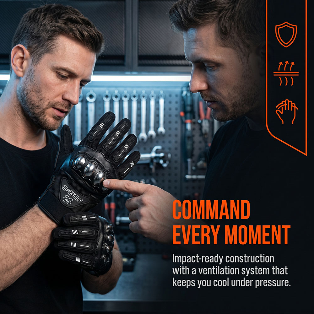 ถุงมือขี่มอเตอร์ไซค์ MX ระบายอ - Motorcycle Glove Knuckle บทวิจารณ์และราคา