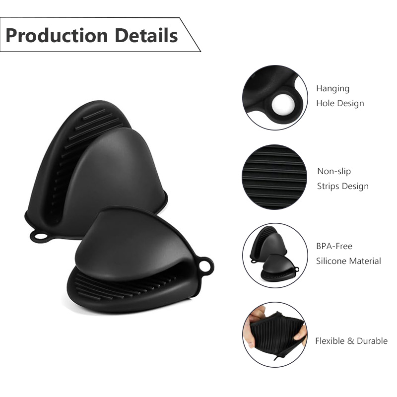 ชุดถุงมือซิลิโคนกันความร้อนสำห - Oven Mitt Silicone บทวิจารณ์และราคา