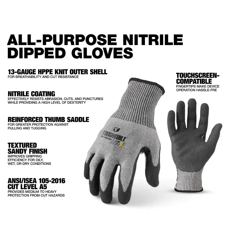 ถุงมือทำงาน ToughBuilt รุ่น TB - Nitrile Mechanic Glove บทวิจารณ์และราคา